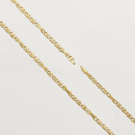 Kedja längd 60,5cm 2,2mm, saknar lås 14K  Vikt: 7 g