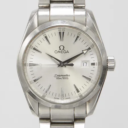 Herrur Omega Seamaster Aqua Terra, stål, quartz, datum, Ø36mm, serienr 58014759, cal.1538, ca år 1998, stållänk, bruksslitage, inga tillbehör