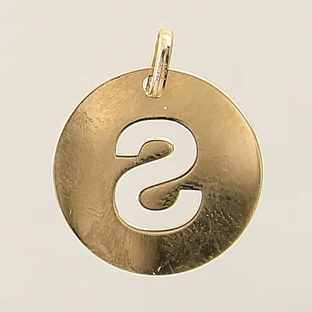 Hänge bokstaven S Ø16mm 18K  Vikt: 0,8 g