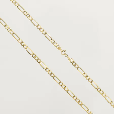 Kedja Figaro längd 60,5cm bredd 4mm 14K  Vikt: 6,3 g