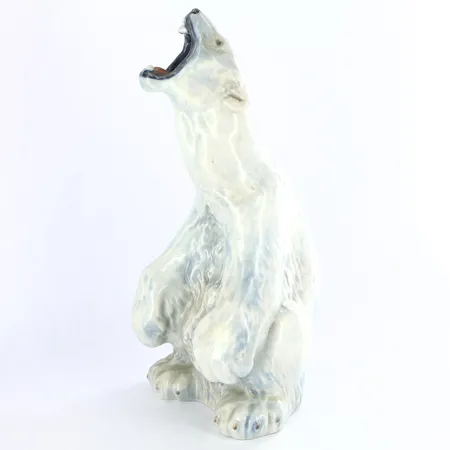 Figurin "Stående Isbjörn", porslin, större modell, KD - Kunglig Dansk/Royal Copenhagen, design Carl Frederik Liisberg, produktion 1985-1991, höjd 33 cm, nr 060, 1:a sortering