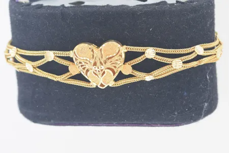 Armband längd 19,5 cm bredd 7-16 mm, 21K Vikt: 15,4 g