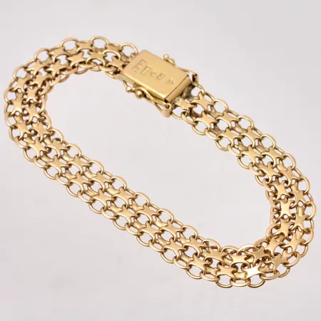 Armband 17cm Xlänk, bredd 8,5mm, Vidar Fors Haldor, 1963, 18K, 12,41g.