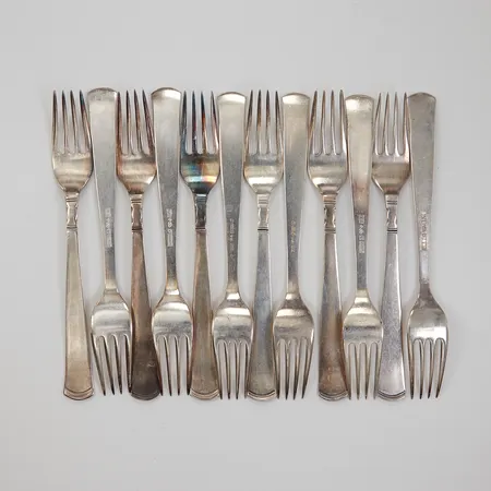 12 kaffeskedar 13,5cm modell Rosenholm GAB silver 830/1000 Vikt: 232,1 g