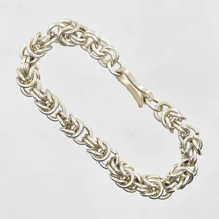 Armband Kejsarlänk rund modell längd 19 cm, bredd 9 mm, silver 925/1000. Vikt: 37,1 g