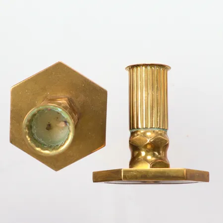 Ett par ljusstakar Gusum mässing, höjd 6cm, Ø5cm, år 1969 Vikt: 0 g