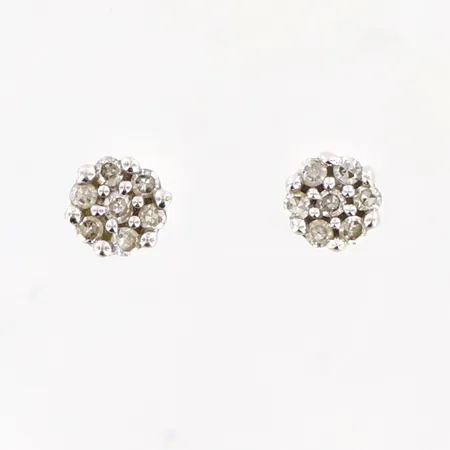 Örhängen med diamanter 0,14ct Ø3,5mm, vitguld, 18K Vikt: 0,8 g