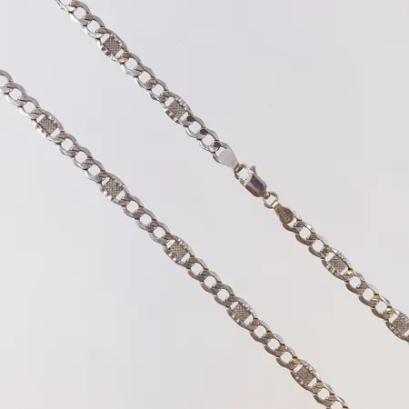 Kedja vitguld längd 56cm bredd 5mm, ihålig länk 18K Vikt: 7,9 g