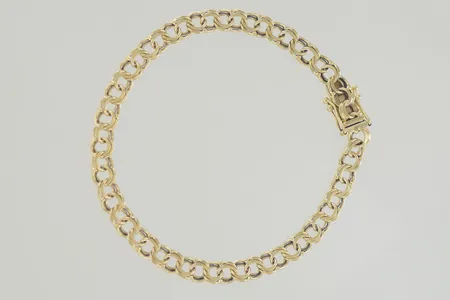 Armband X-länk längd 18 cm bredd 8mm 18K Vikt: 23,2 g