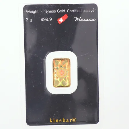 Guldtacka Argor_Heraeus, kinebar, sn:151647, 24K Vikt: 2 g