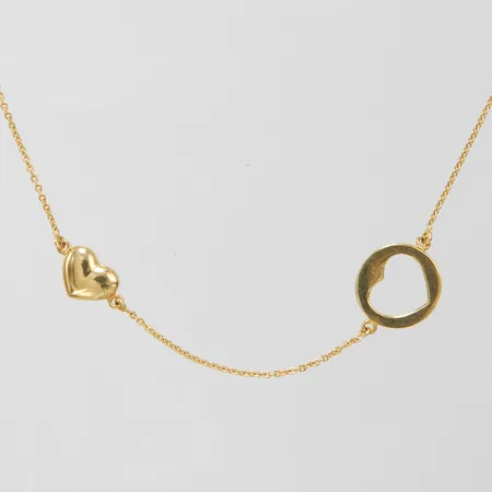 Kedja ankar med integrerade hängen hjärtan längd 45cm, bredd 1-13mm, 18K Vikt: 3,8 g
