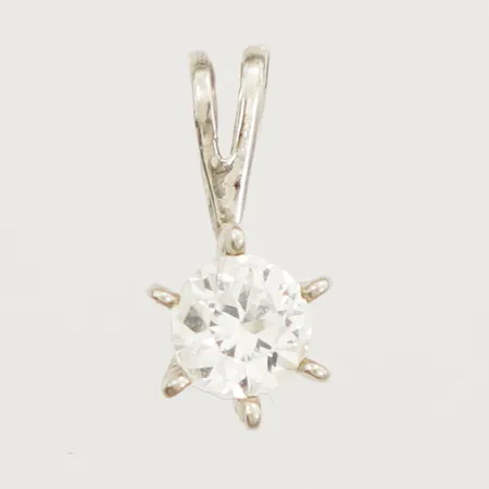 Hänge med vit sten längd 12,3mm, bredd 5,5mm 925/1000 Silver Vikt: 0,5 g