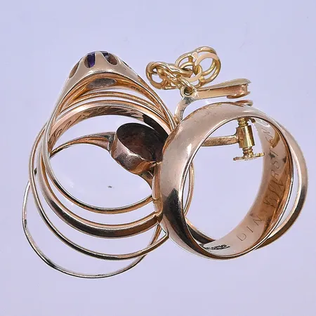 Diverse guld, 14K. Vikt: 21,6 g