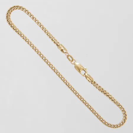 Armband Rävsvans längd 19cm, bredd 2,2mm, ojämnheter, 10K Vikt: 2,9 g