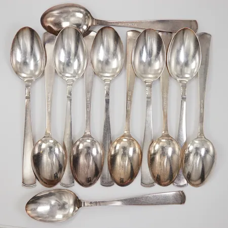 12 Bordsskedar modell Rosenholm 18cm, GAB, silver 830/1000 Vikt: 500 g