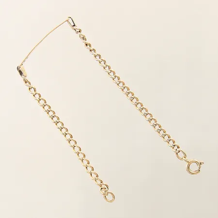 Armband Pansar med integrerad platta längd 17cm bredd 3,2-5,6mm något slappt lås 18K Vikt: 3,6 g