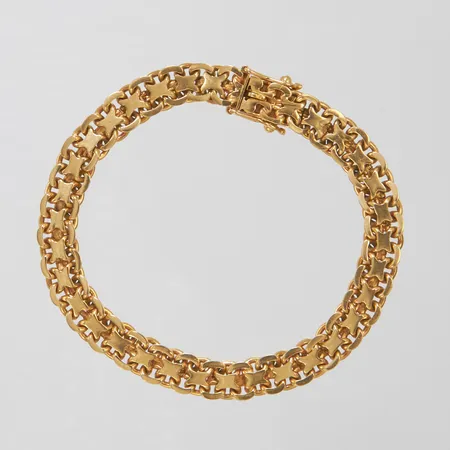 Armband x-länk längd 19cm, bredd 7,5mm, 18K Vikt: 22,1 g