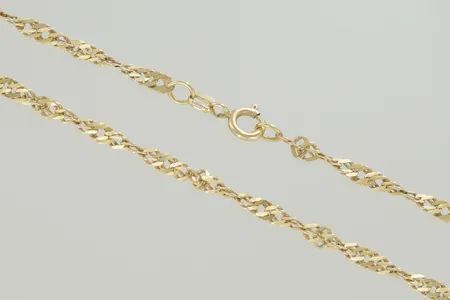 Halskedja singapor längd 47 cm bredd 3 mm 18k  Vikt: 7,3 g