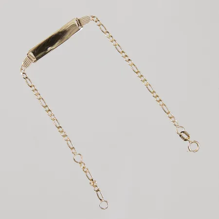 Armband med platta justerbar längd 13,5-15,5cm, bredd 5mm, 14K Vikt: 1,2 g