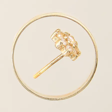Guldsmycken, vita stenar, udda, gravyrer, 14K  Vikt: 2,6 g