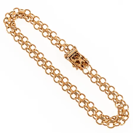Armband X-länk 19,5cm bredd 6,5mm, bruksslitage, 18K 9,8g.