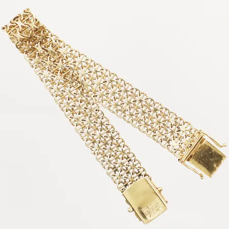 Armband X-länk längd 19cm bredd 12,3mm Jo-Ans Guld Johansson & Andersson år 1968 18K Vikt: 18,9 g