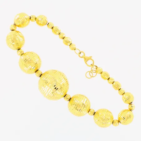 Armband kulor Ø4-16mm längd 18,5-20cm 21K. Vikt: 16,4 g