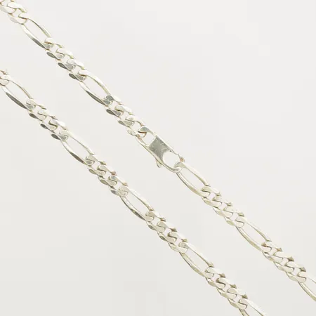 Kedja Figaro 56cm bredd 7,6mm 925/1000 silver  Vikt: 47,4 g