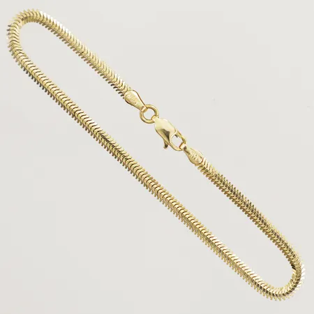Armband längd ca 18,5cm bredd 3,1mm, ojämna länkar 14K Vikt: 3,1 g