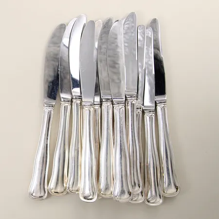 12 Bordsknivar modell Gammal Dansk längd 18,5cm silver 830/1000  Vikt: 633,5 g