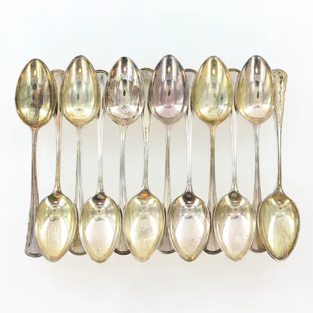 12 kaffeskedar längd 12,5cm, silver 830/1000 Vikt: 200,1 g