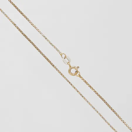 Kedja Venezia längd 43,5cm, bredd 1mm, vitguld, mindre färgbortfall, ojämnheter på länk, 18K Vikt: 3 g