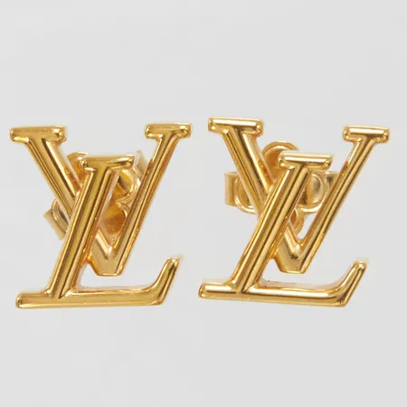 Örhängen Louis Vuitton 13 x 13mm, gulmetall, kvitto från USA daterat 2022, pouch, etui