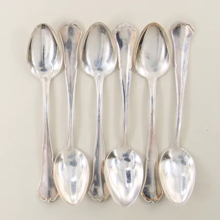 Kaffeskedar sex stycken modell Viktoria längd 11,5cm silver 830/1000 Vikt: 60,5 g
