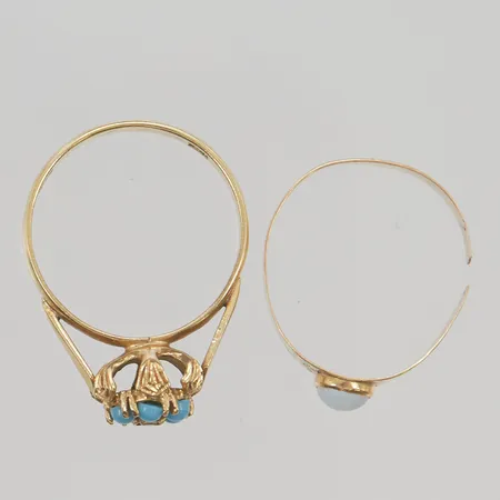 2 Ringar klippt/saknar sten, 18K 4,4g.