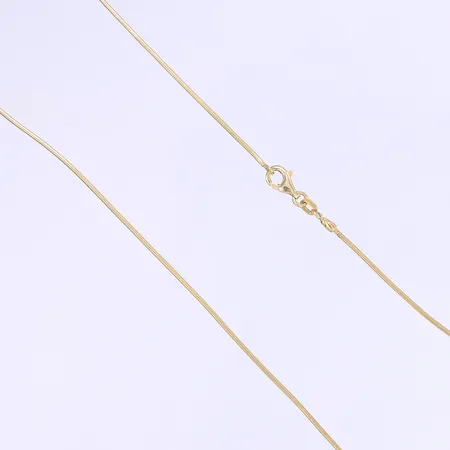 Halskedja ormlänk 42cm, bredd 1mm, något bucklig, 18K Vikt: 6,4 g