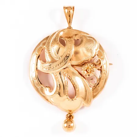 Brosch / Hänge allmogestil 28x45mm, 18K 3,2g. 