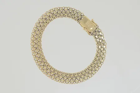 Armband X-länk längd 19,5 cm bredd 9 mm 18K  Vikt: 16,4 g