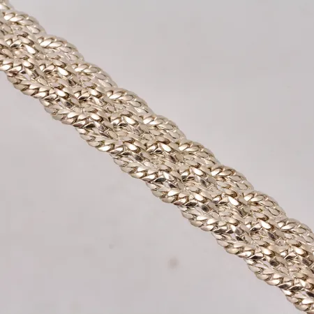 Armband 19cm, flätad, bredd 10,6mm, silver 925/1000, 17,9g.