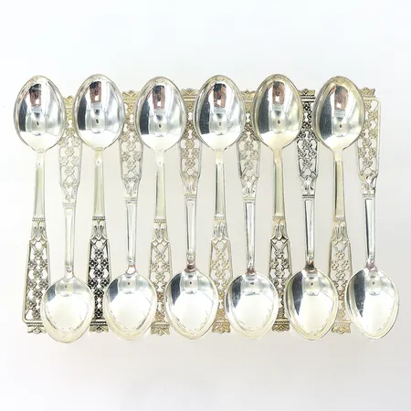 12 kaffeskedar Princess längd 10,5cm Cesons, silver 830/1000. Vikt: 111,3 g