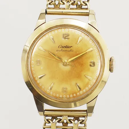 Armbandsur Cartier Ø34mm boett i 14K, X-länk armband i 18K längd 16,5cm, bredd 16,4mm gravyr på bakboett Bruttovikt:72,9g Vikt: 0 g