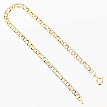 Armband Bismarck längd 18,5cm, bredd 3,5mm, bruksslitage, 18K Vikt: 3,8 g