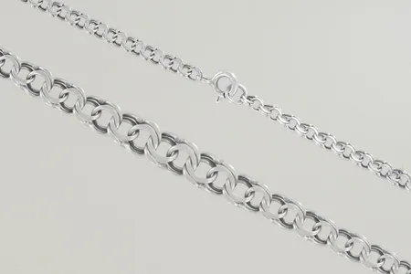 Halskedja bismark längd 544cm bredd 3-8 mm silver 925/1000  Vikt: 9,7 g