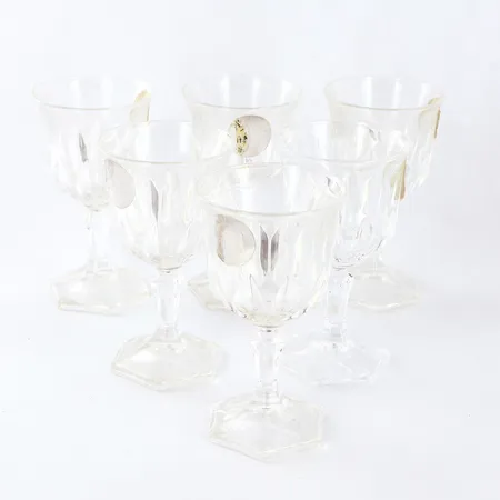 6 Snapsglas i kristall, höjd: ca9cm