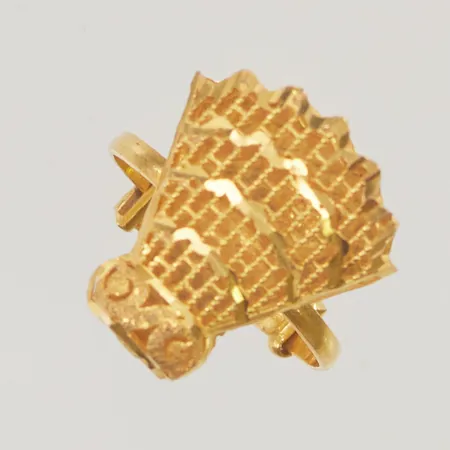 Ring stl:15½ bredd 17mm justerbar storlek 21K 2,2g.