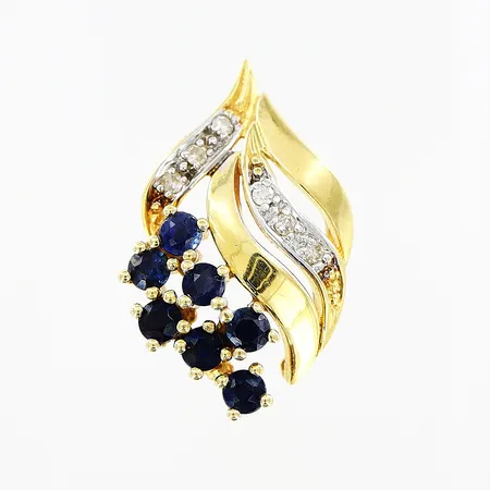 Hänge med diamanter 6 x ca 0,01ct samt safirer, 13x212mm, 18K Vikt: 2,7 g