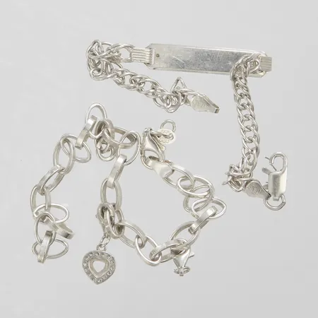 Diverse silver vita stenar, defekter, silver 925/1000 Vikt: 13,4 g