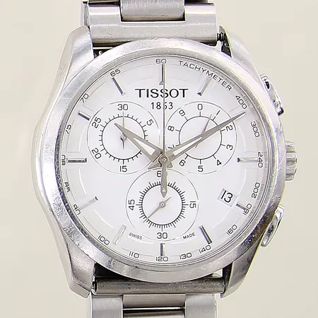 Herrur Tissot stål quartz ref-nr:T035617A serie-nr:160R0008745 Ø43mm, safirglas, datum, kronograf, länk samt boett med mindre repor, inga tillbehör