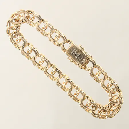 Armband Bismarck längd 18cm bredd 8mm 18K  Vikt: 21,5 g