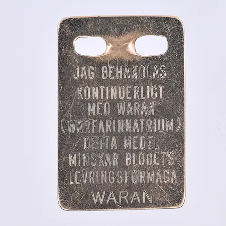 Hänge Waran bricka stl:29x19 mm, 18K. Vikt: 8,6 g